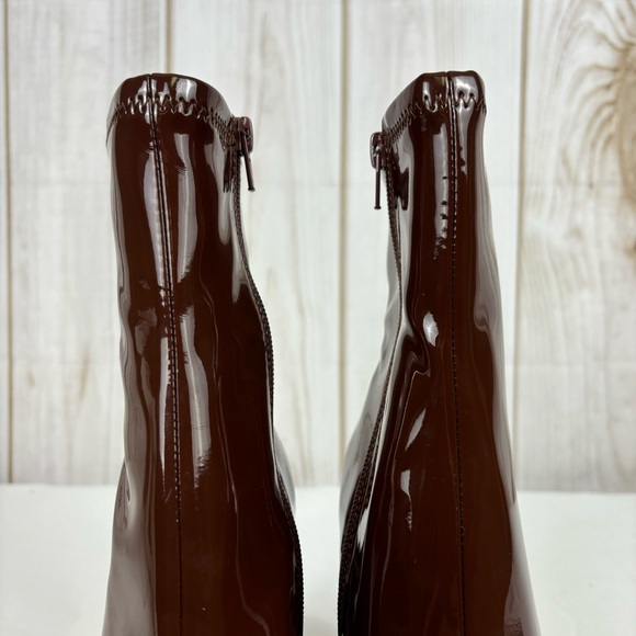 Steve Madden Ticker Boots Retro Funky Flare Chunky Heel Ankle Boot Brown Size 6 - Picture 10 of 16